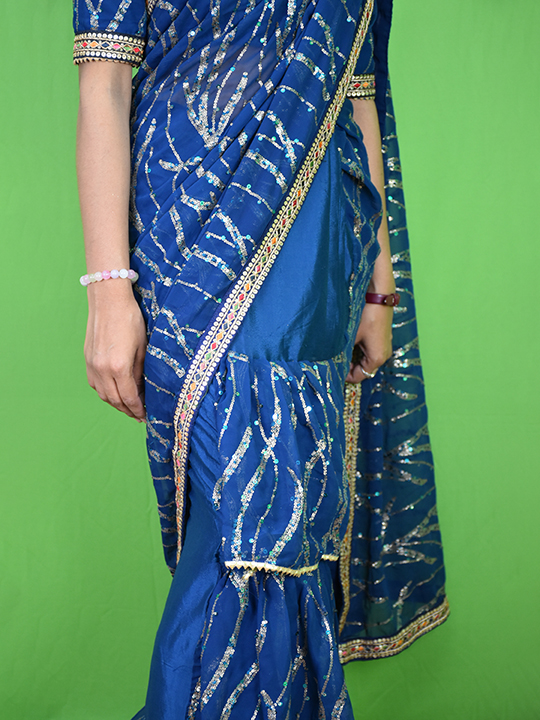 Purple jaree saree